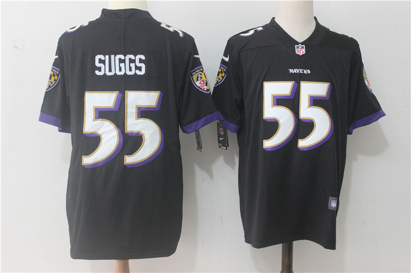 Men's Baltimore Ravens Terrell Suggs #55 Black Jersey